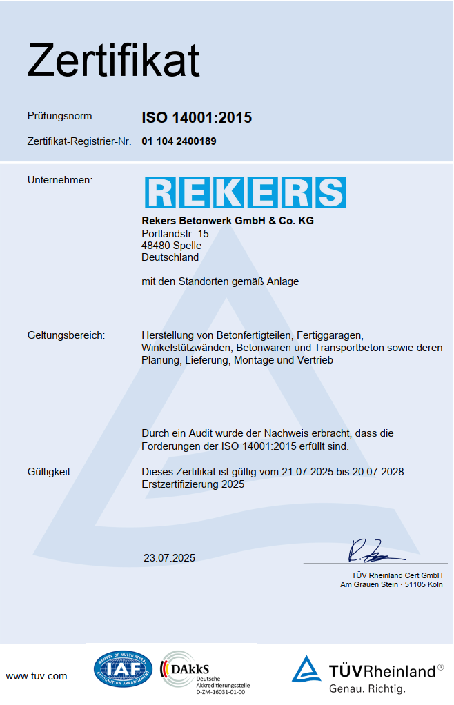 Iso14001-Zertifikat
