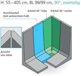 Außenecke 90°, zweiteilig Außenecke 90°, zweiteilig