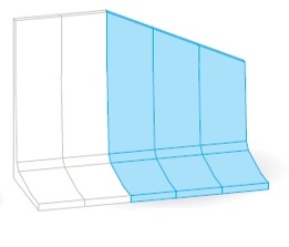 Abbildung einer Winkelstützwand mit abgeschrägter Mauerkrone