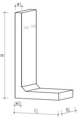 L-Form, 25er-Wandung (Zeichnung)